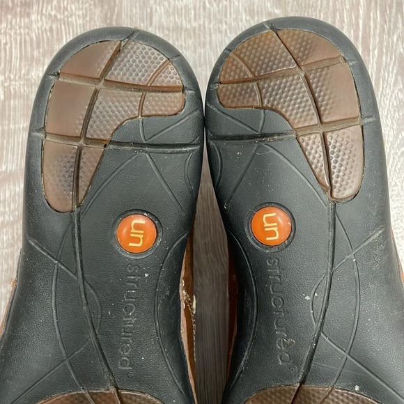 Clarks Unstructured Un.Loop Slip On Brown Leather Comfort Shoe 9.5N - Picture 10 of 16